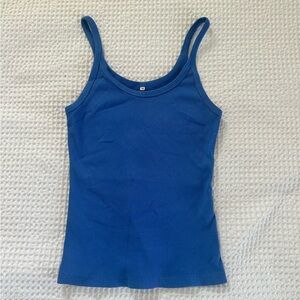 Classic Blue Ribbed Tank Top